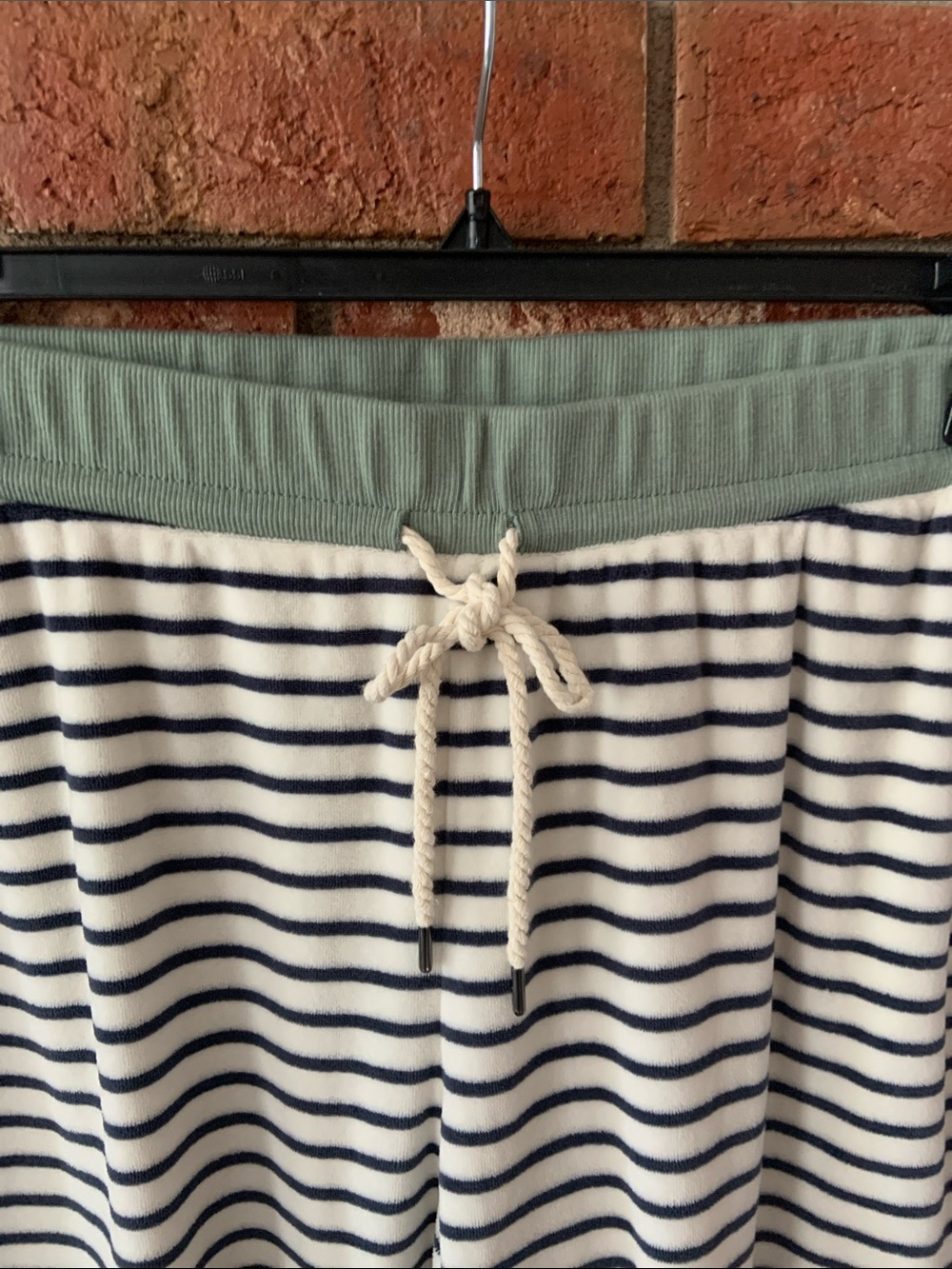 Madewell MWL Navy White Stripe Cozy Matching Lounge Sweatpants Set - Picture 9 of 10
